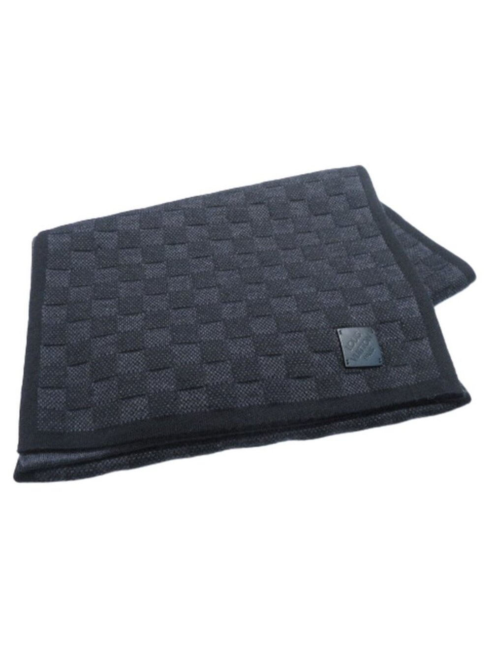 Louis Vuitton Scarf Neo Petit Damier Wool Dark Gray Black